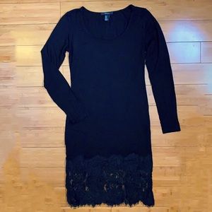 Forever 21 Black Long-sleeve Dress